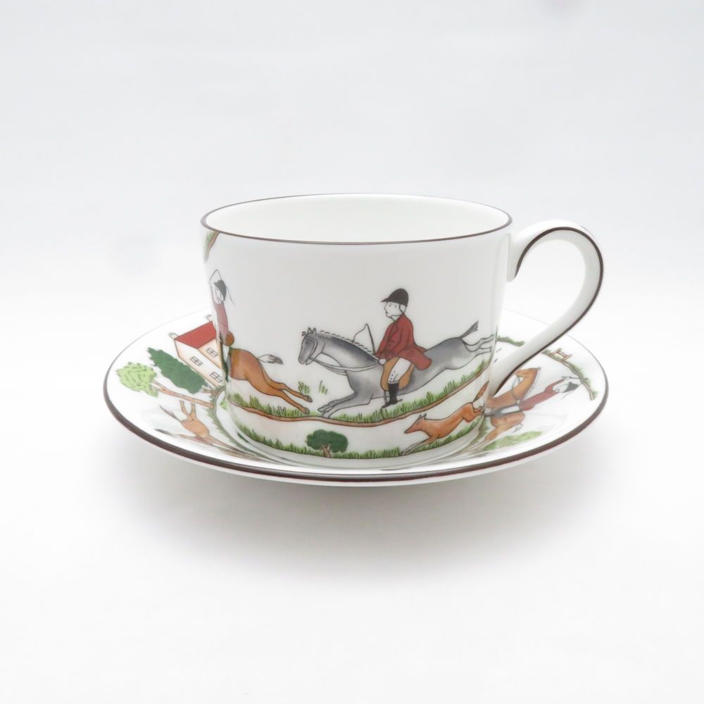 美品 WEDGWOOD ウェッジウッド ハンティングシーン ティーカップ＆ソーサー インペリアル 紅茶 英国 廃盤 SU14488T2