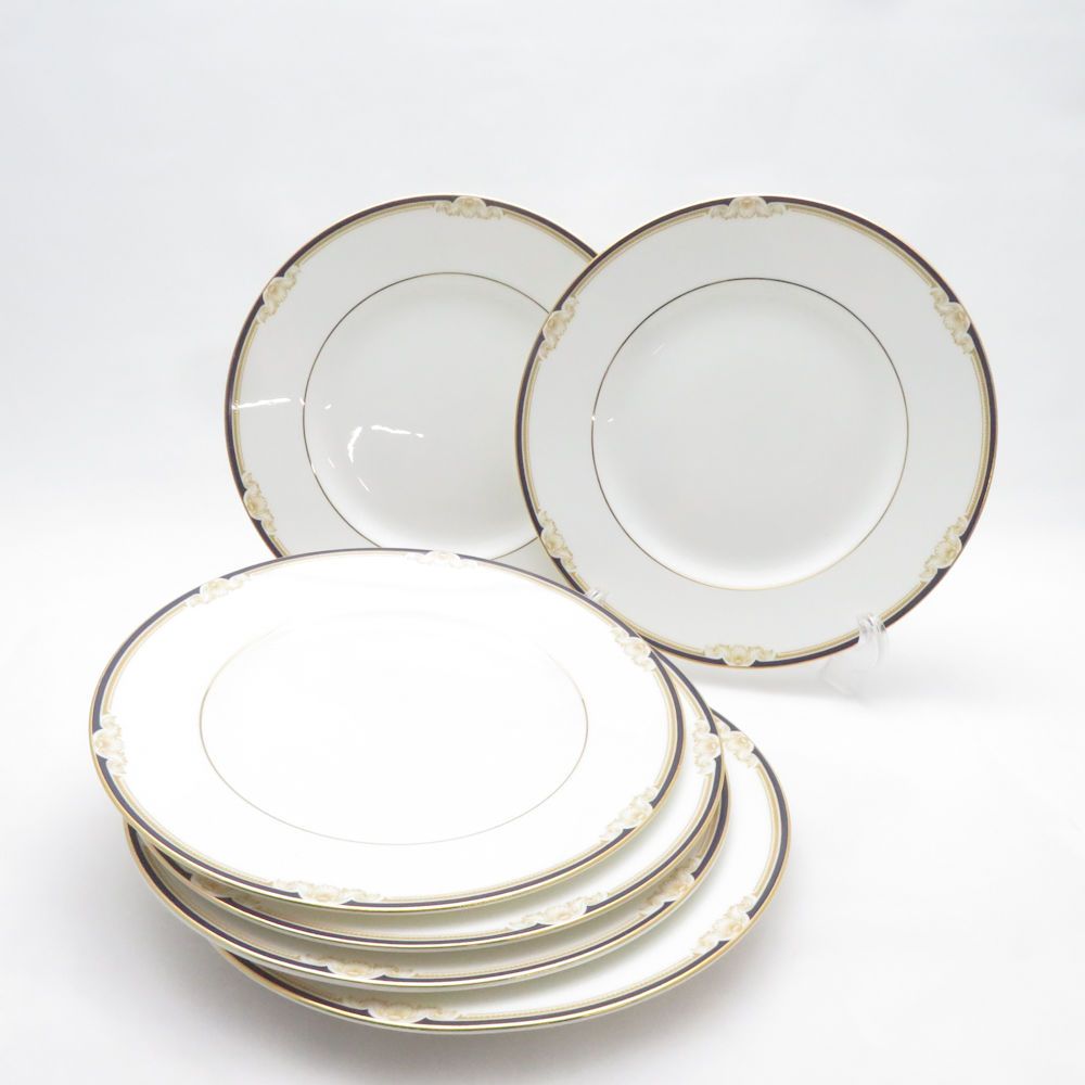 美品  ウェッジウッド キャベンディッシュ 中皿 6枚 20cmデザートプレートセット 英国 黒壺 金 SU14490T2 美品 WEDGWOOD ウェッジウッド キャベンディッシュ 中皿 6枚 20cm