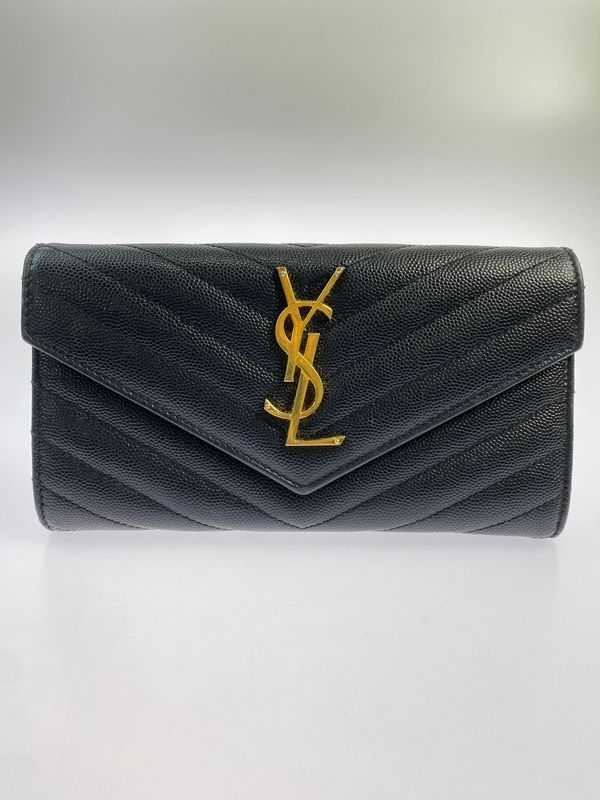 YVES SAINT LAURENT サンローラン LARGE FLAP WALLET 372264BOW01 ラージフラップウォレット 長財布 【181-260611-yn-15-min】