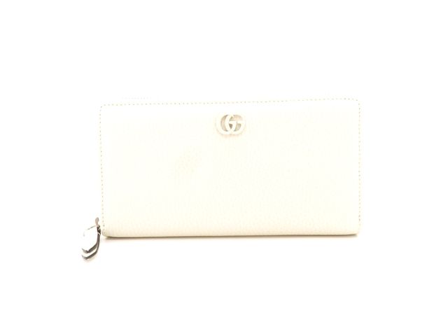 GUCCI グッチ バッグ GGマーモント ジップアラウンドウォレット ホワイト レザー ｻｲﾌ･小物 456117 長財布 レザー ホワイト レディース【中古】【437】