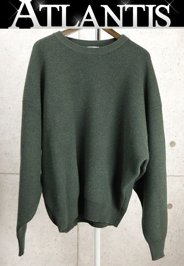 FEAR OF GOD 銀座店 フィア オブ ゴッド 美品 クルーネック ニットセーター 長袖 メンズ size:M カーキ 103525