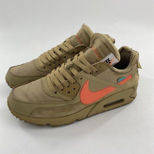 【中古】Off-White × NIKE Air Max 90 Desert Ore スニーカー 26cm AA7293-200 ベージュ サーモンピンク オフホワイト ナイキ[10]