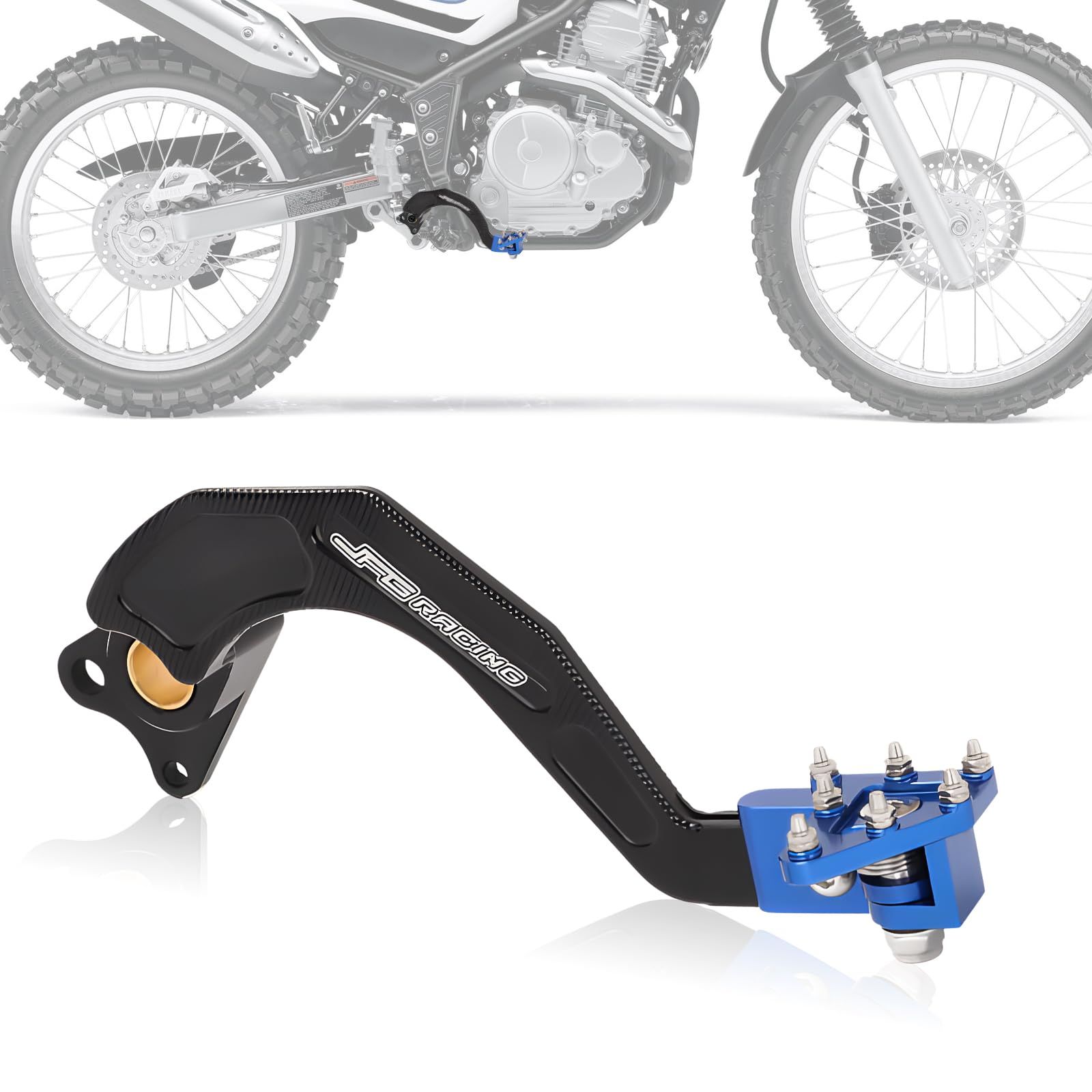 R◆JFG バイク フット ブレーキペダル 可倒式 滑り止め アルミ製 適用車種 セロー250 SEROW250 XT250/X TRICKER オートバイ 鍛造加工 フットペグレバー ‐ ブルー 7e35b91f