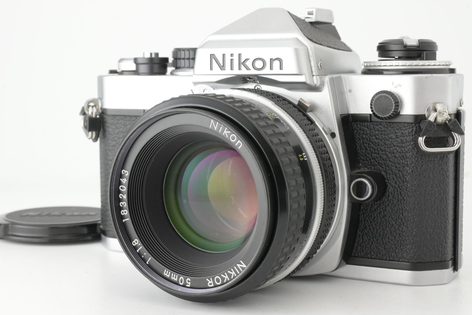 【美品】Nikon FE Silver 35mm SLR Film Camera Ai 50mm F1.8 lens ニコン フィルム一眼レフカメラ ボディ レンズ EF-TN-JP2488