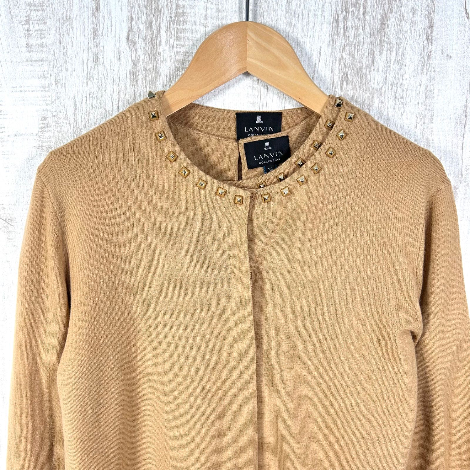 LANVIN COLLECTION ランバンコレクション スタッズ ウール アンサンブル ブラウン LANVIN COLLECTION ランバンコレクション スタッズ ウール アンサンブル ブラウン