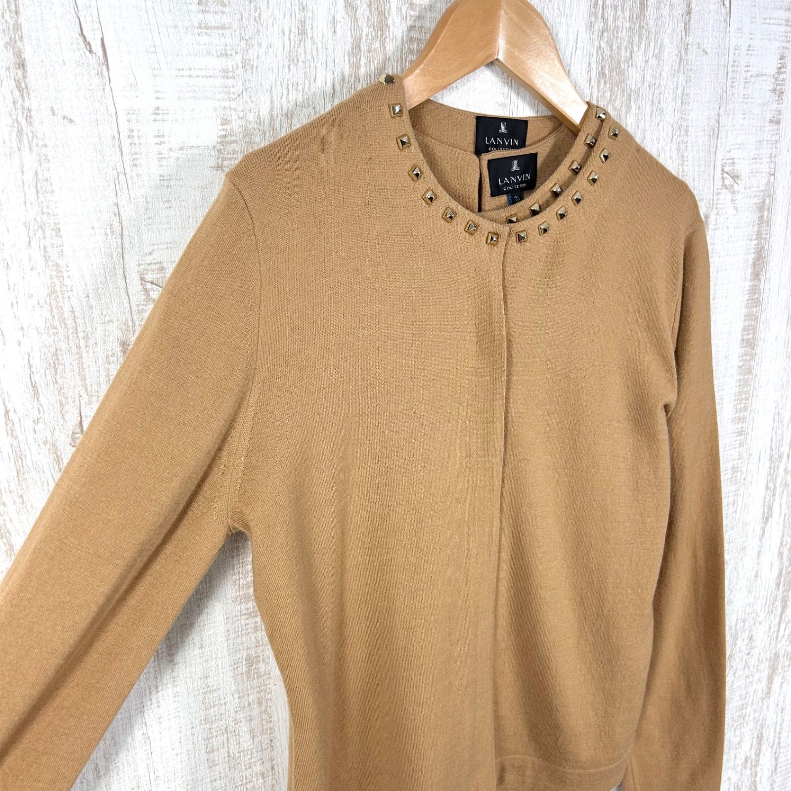 LANVIN COLLECTION ランバンコレクション スタッズ ウール アンサンブル ブラウン LANVIN COLLECTION ランバンコレクション スタッズ ウール アンサンブル ブラウン