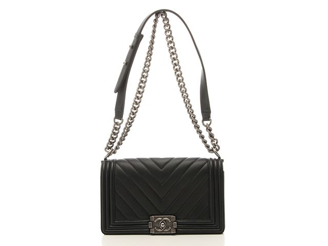 CHANEL シャネル バッグ ボーイシャネル25 Vステッチ チェーンショルダー ブラック/SV キャヒ ﾊﾞｯｸﾞ ショルダーバッグ キャビアスキン ブラック レディース【中古】436