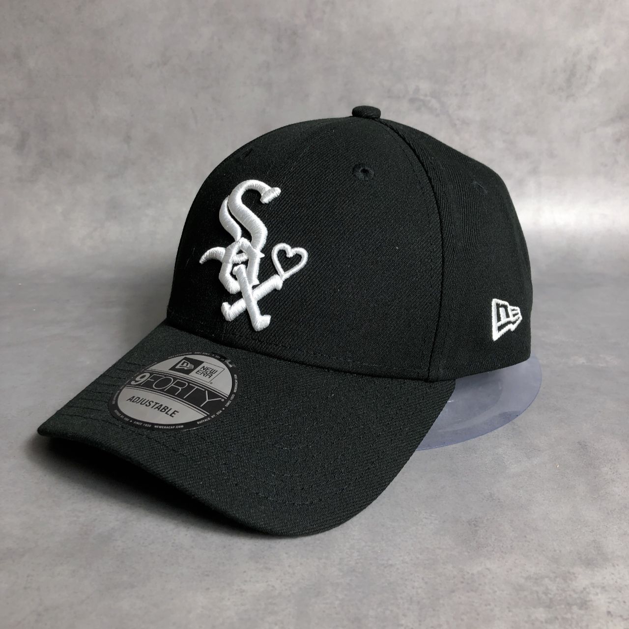 PQ439◇BASICKS別注 / NEWERA : 9FORTY White Sox BB Cap◇黒 ニューエラ ベースボールキャップ