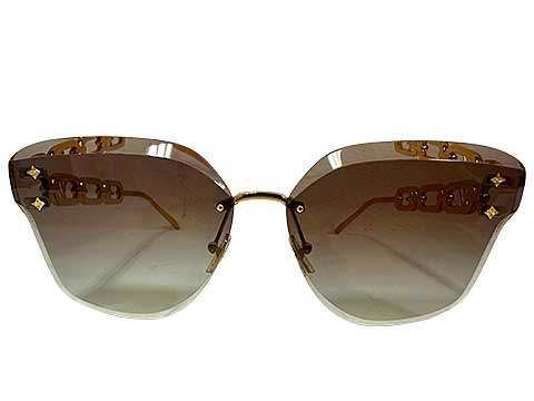 【中古】【美品】ルイ・ヴィトン（Louis Vuitton）「サングラス・LV ジュエル キャットアイ」 ブラウン　定価113300円＿S26＿セルモアから出品＿s-1061-r26