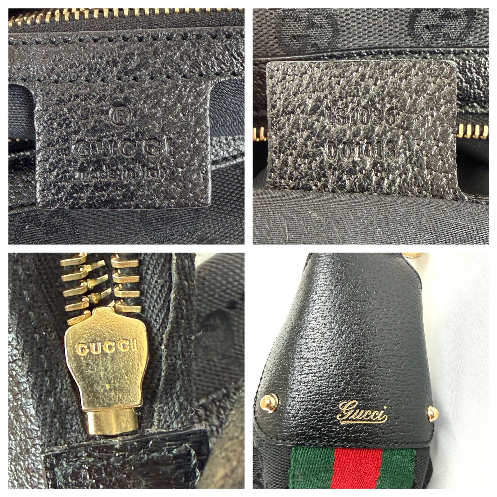 GUCCI グッチ メタルバンブー GGキャンバス シェリーライン ワン 