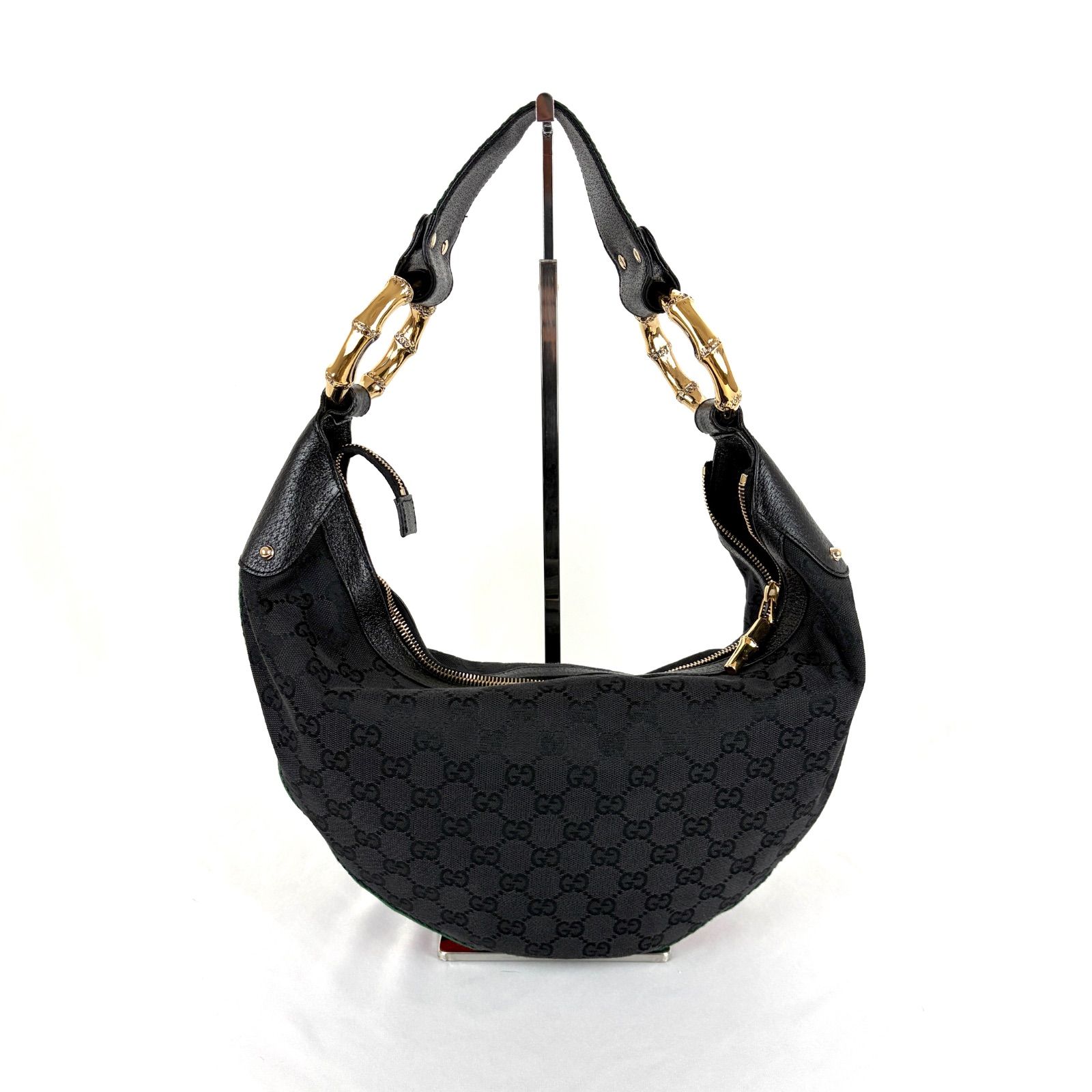 GUCCI グッチ メタルバンブー GGキャンバス シェリーライン ワン 