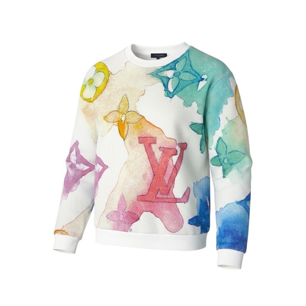 Mf11 LOUIS VUITTON ルイヴィトン ウォーターカラーモノグラム スウェットシャツ トップス RM211V AU4 HLY02W XLサイズ マルチカラー メンズ 男性用u02t