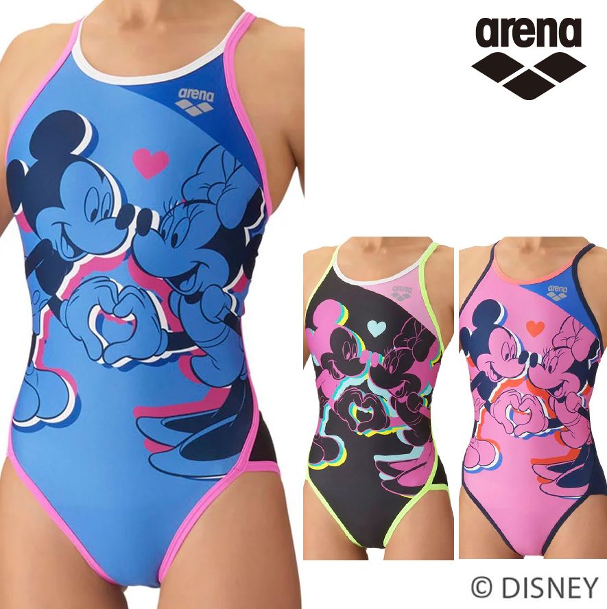 arena アリーナ AS6FWM50L DISNEY ミッキーマウス タフスーツ 練習用水着 レディース 水泳 競泳 ディズニー トレーニングワンピース