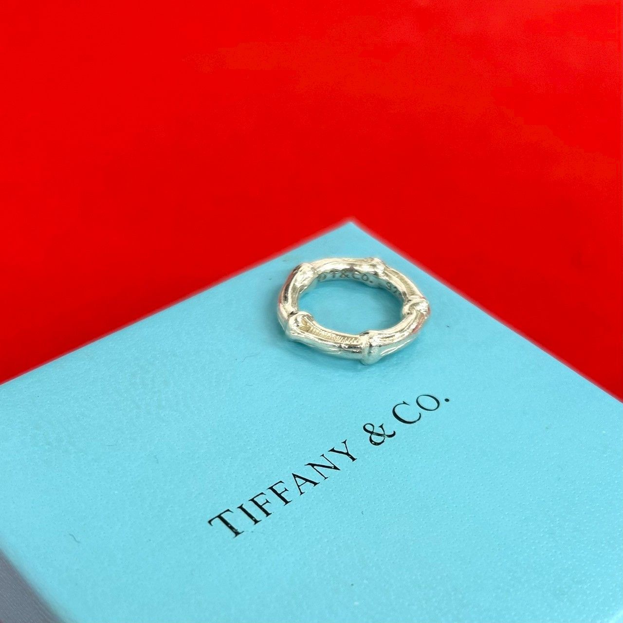 極 美品 TIFFANY&Co. ティファニー ヴィンテージ バンブー リング シルバー925 指輪 4号 アクセサリー ジュエリー シルバー 32358
