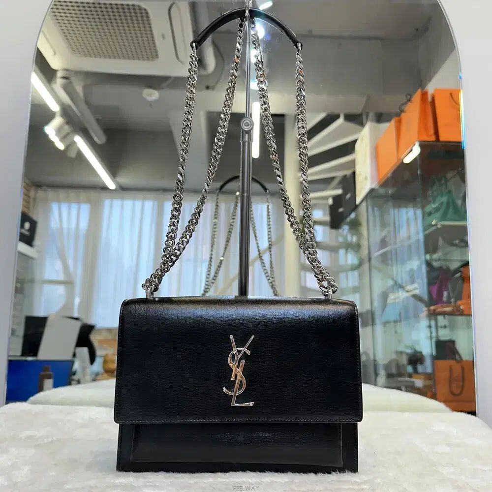Saint Laurent サンローラン モノグラム モノグラム チェーンバッグ シルバー ブラック 442906-F050902