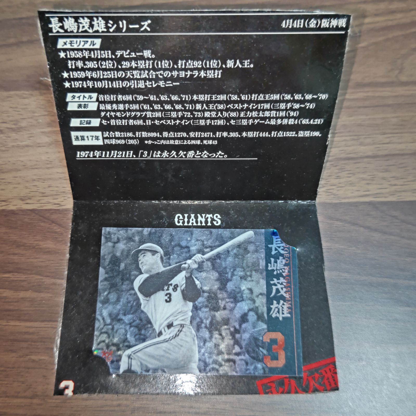 【限定品】長嶋茂雄　カード3点セット 永久欠番シリーズカード3 長嶋茂雄 1枚 まるしち - メルカリ