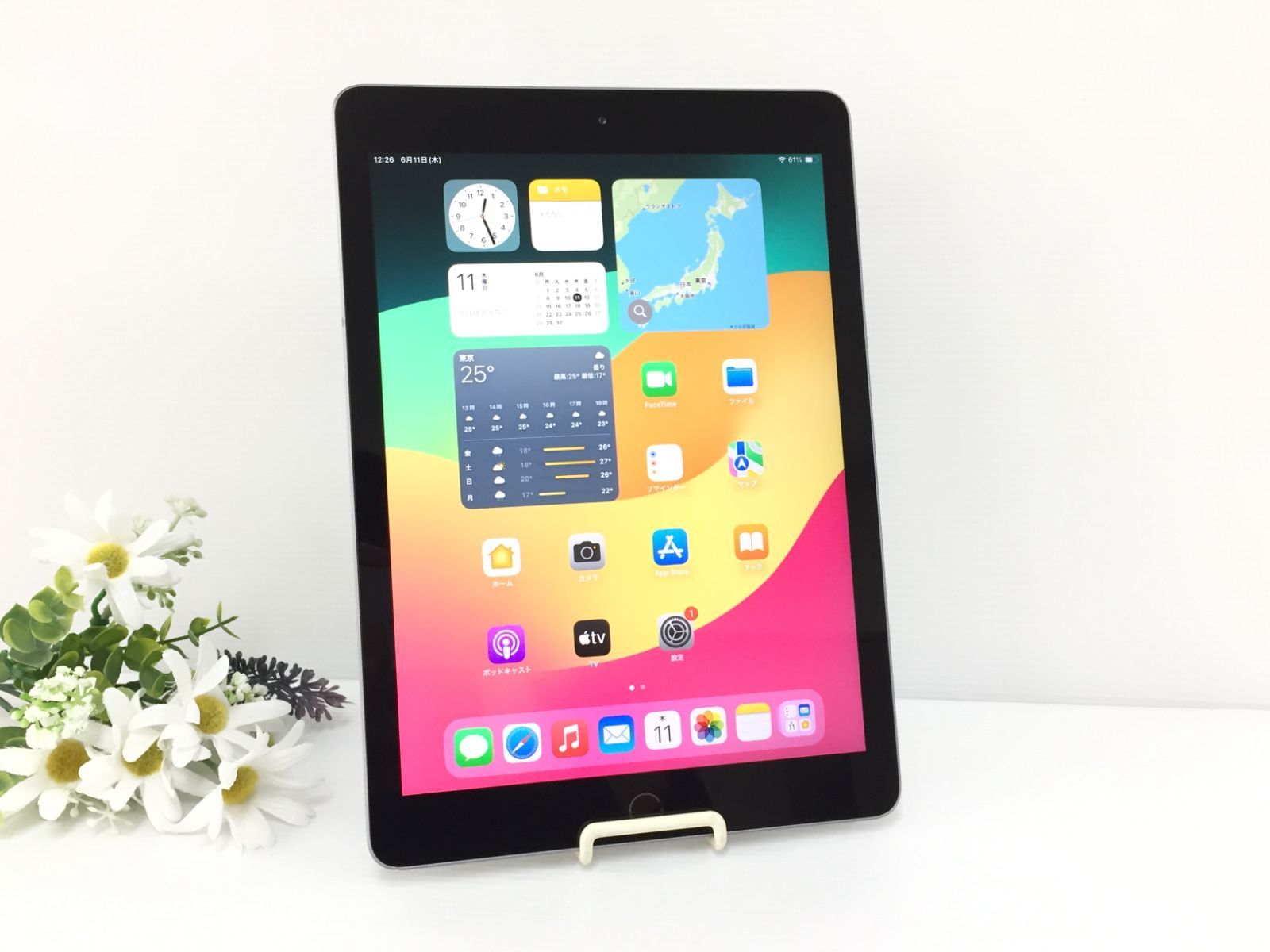 Apple iPad 第6世代 Wi-Fiモデル 32GB A1893(MR7F2J/A) スペースグレイ 動作品