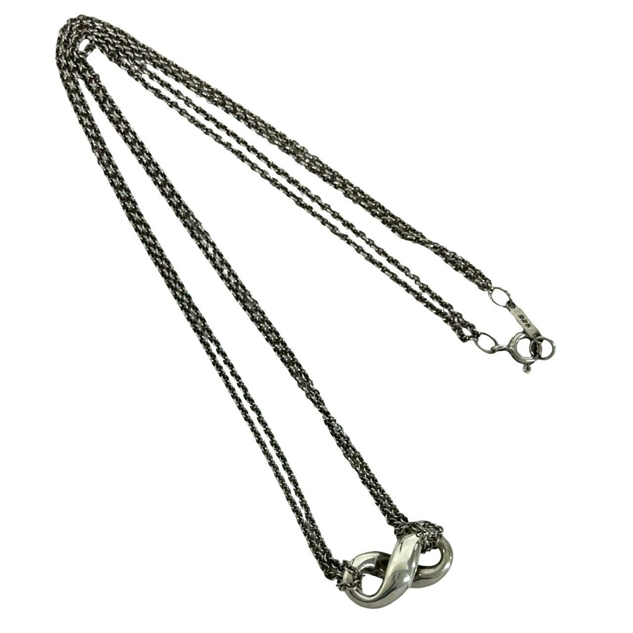 極美品 鏡面仕上 ティファニー インフィニティ ネックレス ダブルチェーン 極 美品 TIFFANY&Co. ティファニー インフィニティ ダブルチェーン