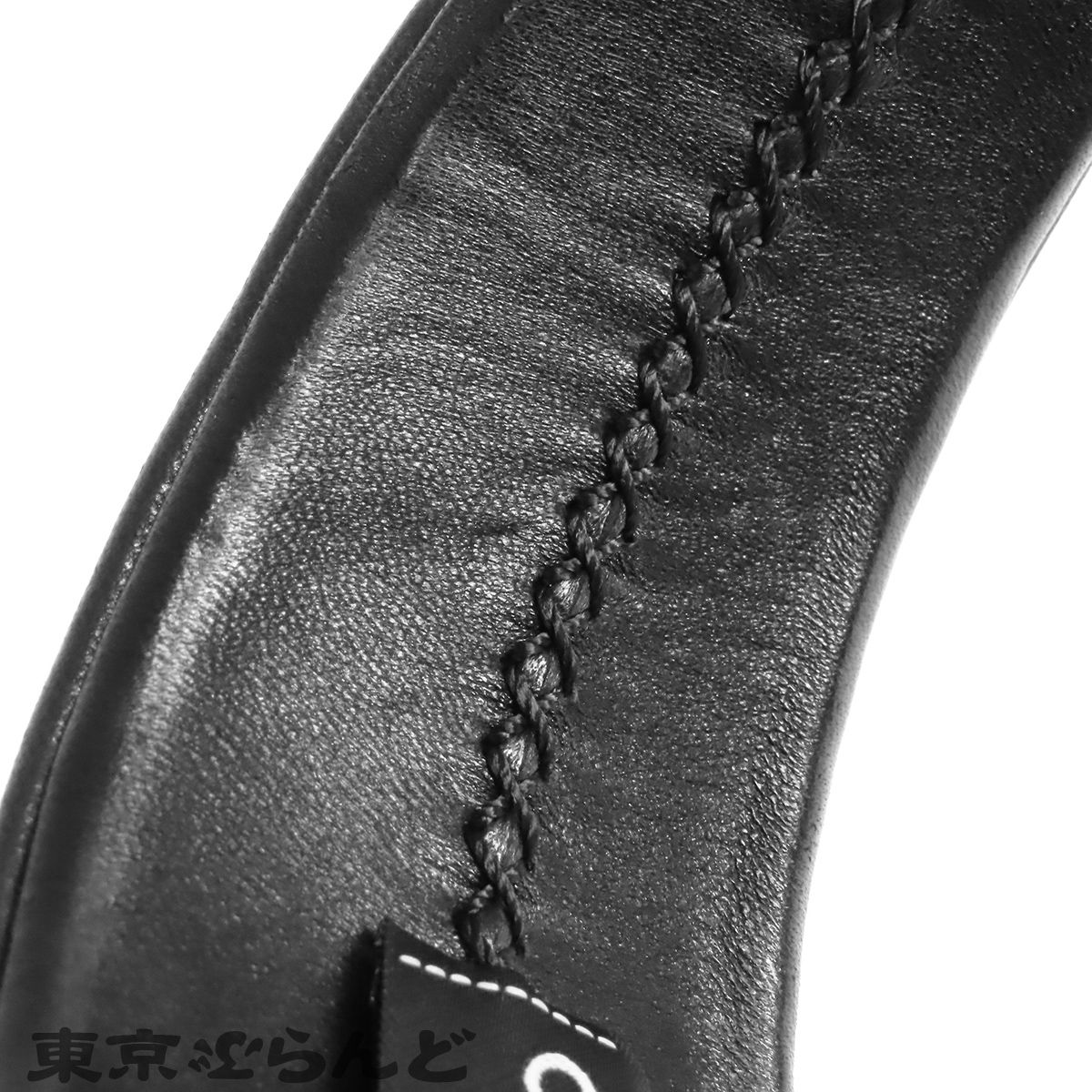 シャネル CHANEL カチューシャ ブラック 黒 レザー マトラッセステッチ