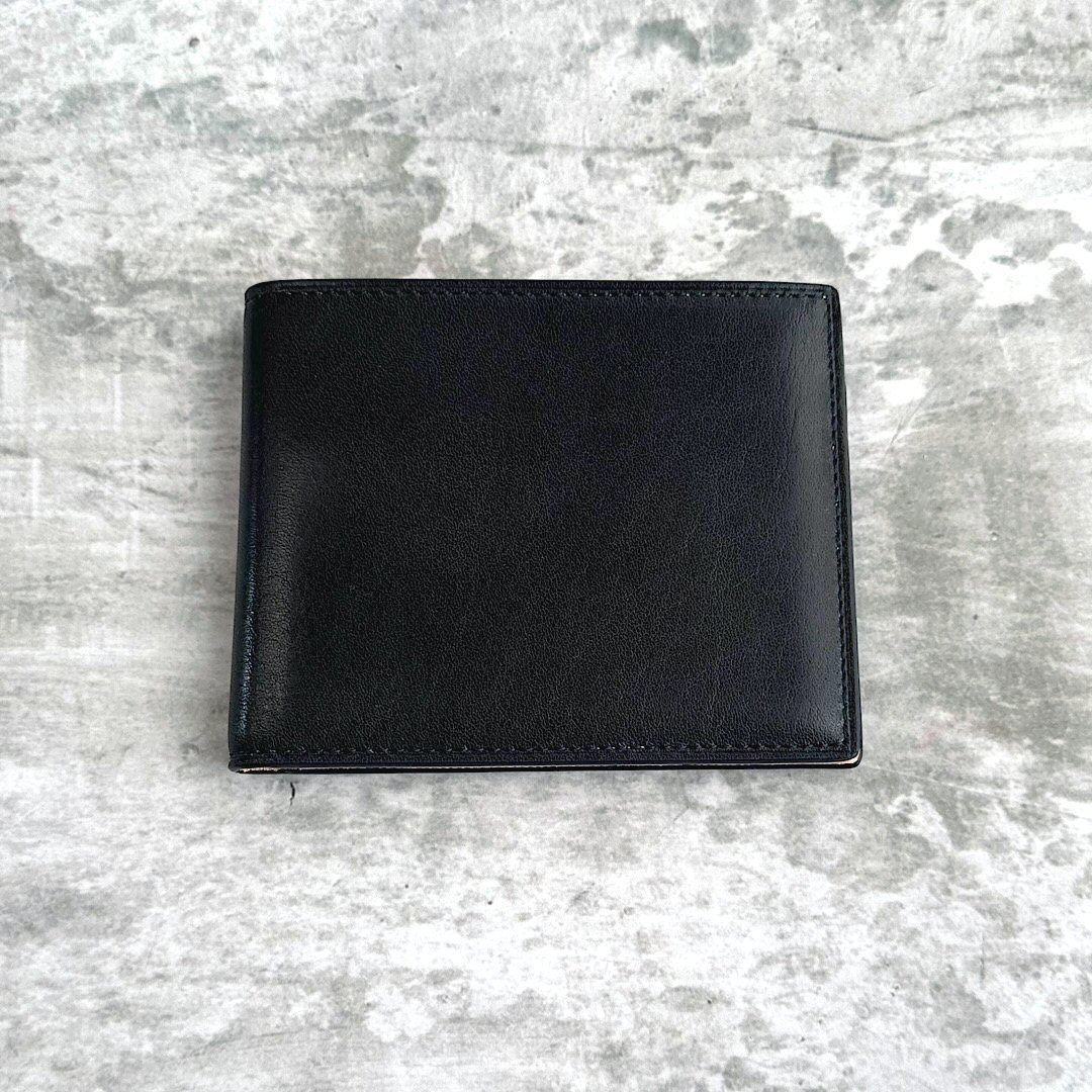 新品 D'URBAN ダーバン 牛革 本革 二つ折り財布 ダークネイビー レザー 小銭入れ付き カード収納 箱付き 定価22,000円 メンズ 紺