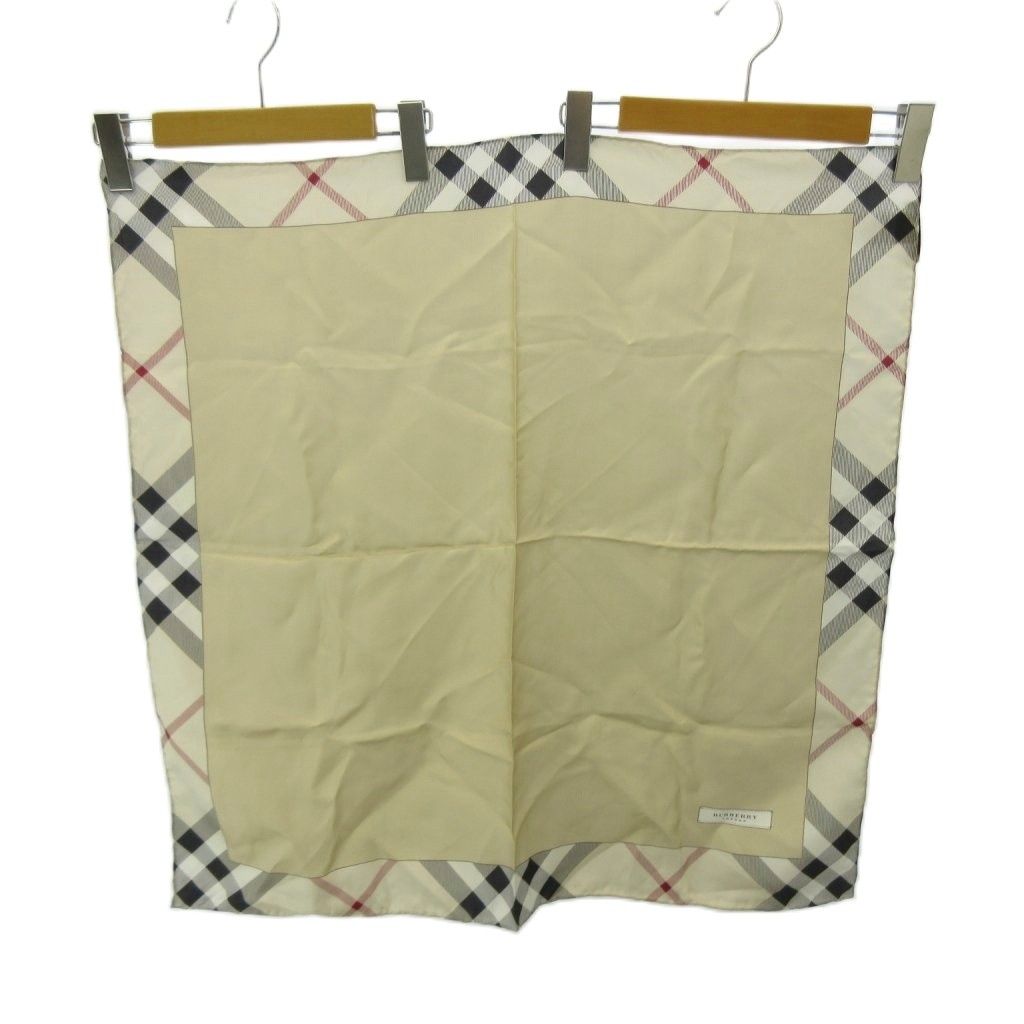 バーバリー ロンドン BURBERRY LONDON スカーフ ノバチェック ロゴ 絹 シルク ベージュ 0605