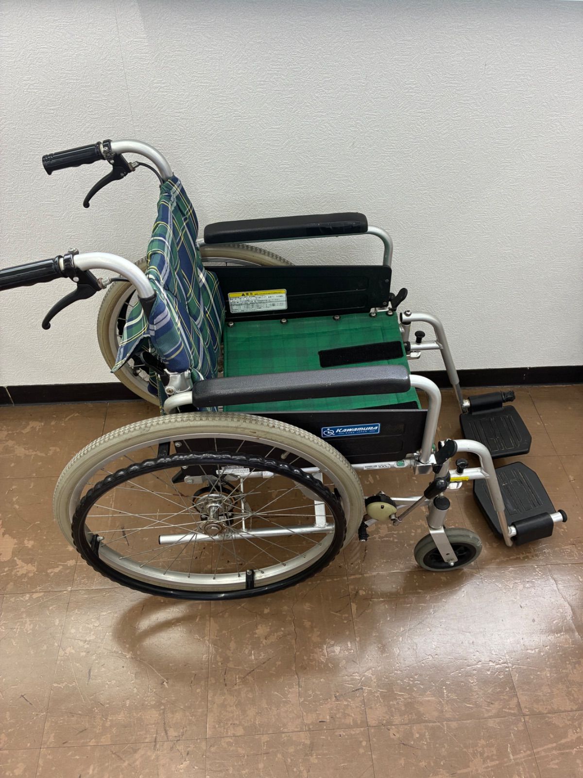 ke0611-18 Y-7 現地のみ カワムラサイクル 自走用車椅子 チェック柄