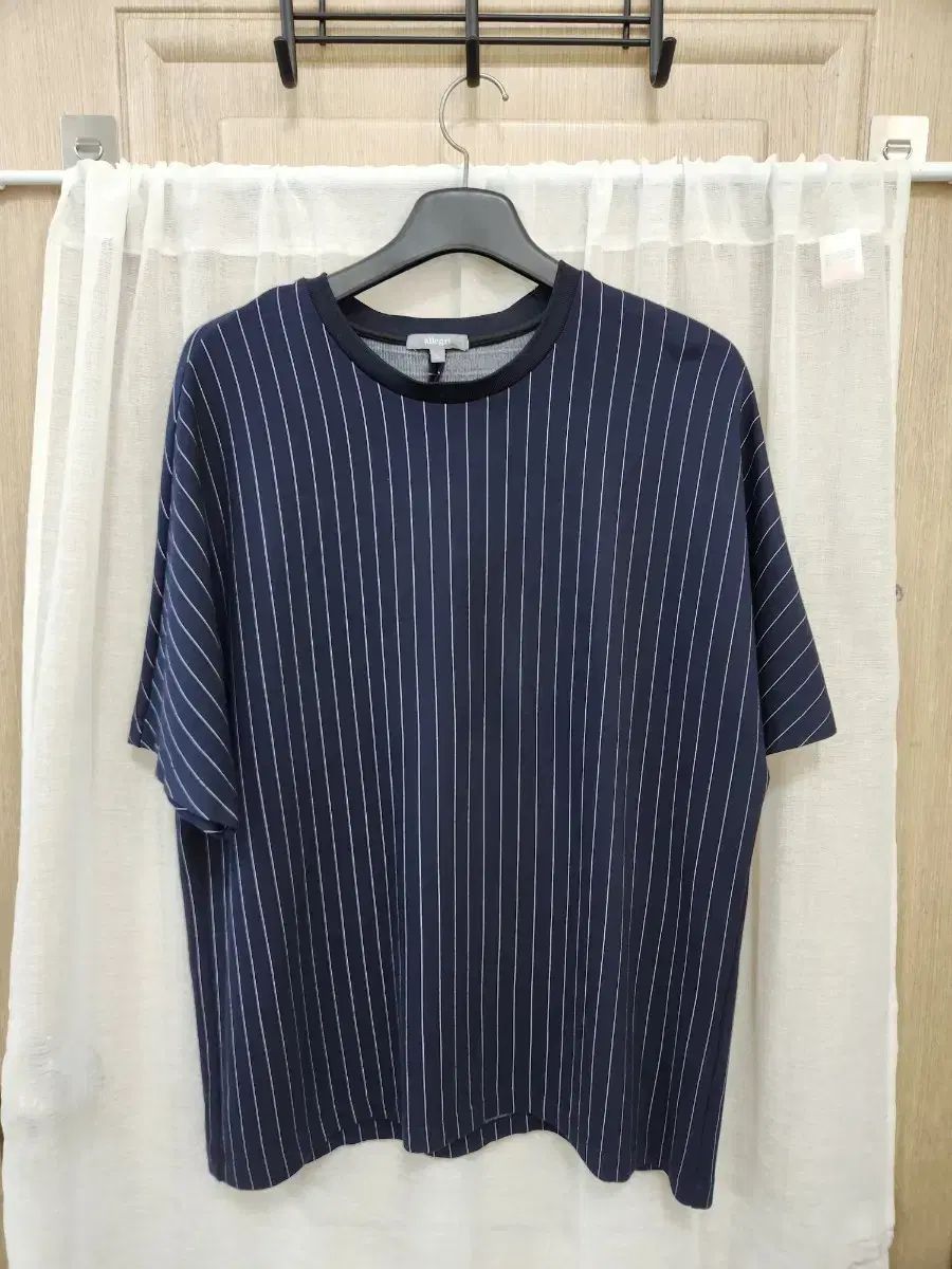 アレグリ Allegri ストライプ Tシャツ ネイビー L