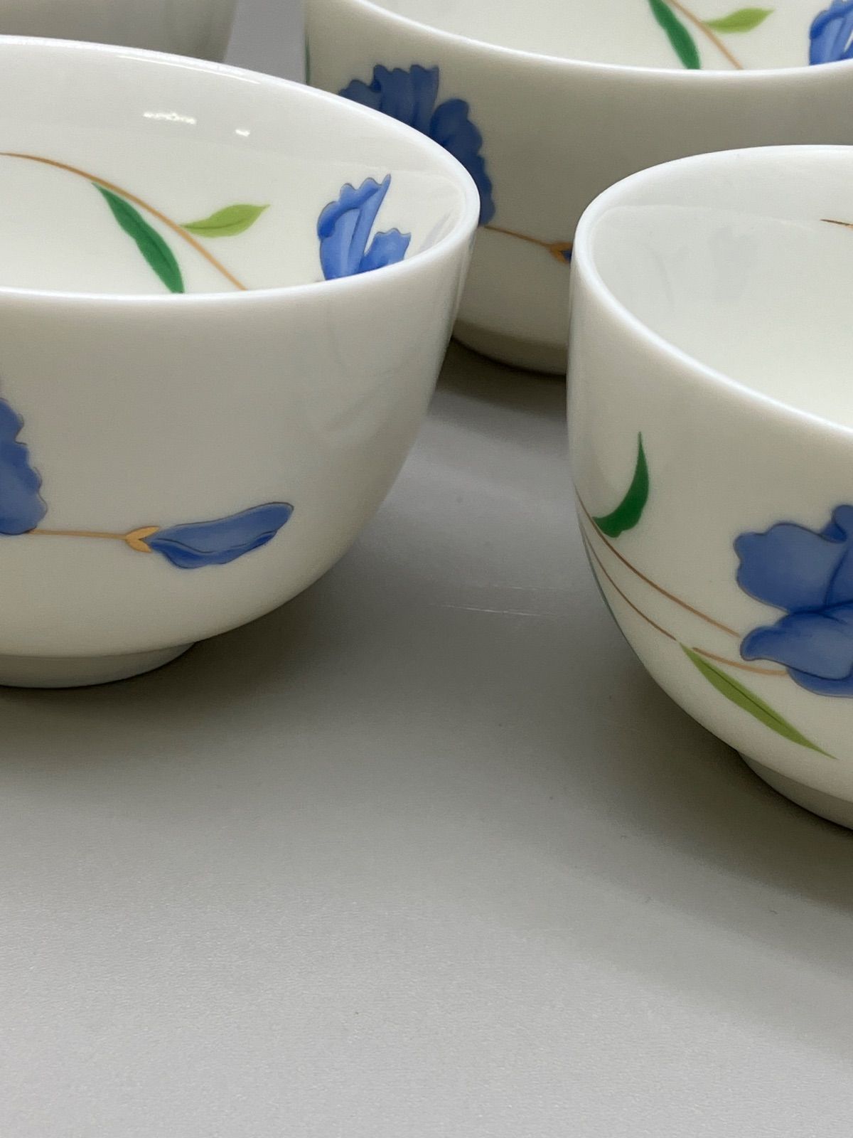 青い花 煎茶揃え 5客 陶器 湯呑 5客 冷茶 - メルカリ