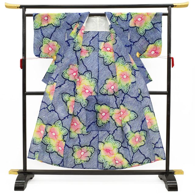 中古】 有松 浴衣 本場有松鳴海絞り 夏物 リサイクル ゆかた 絞り 木綿