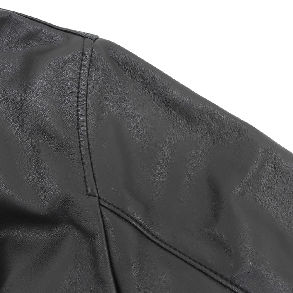 超美品 エンポリオアルマーニ Emporio Armani 現行黒タグ ラムレザー