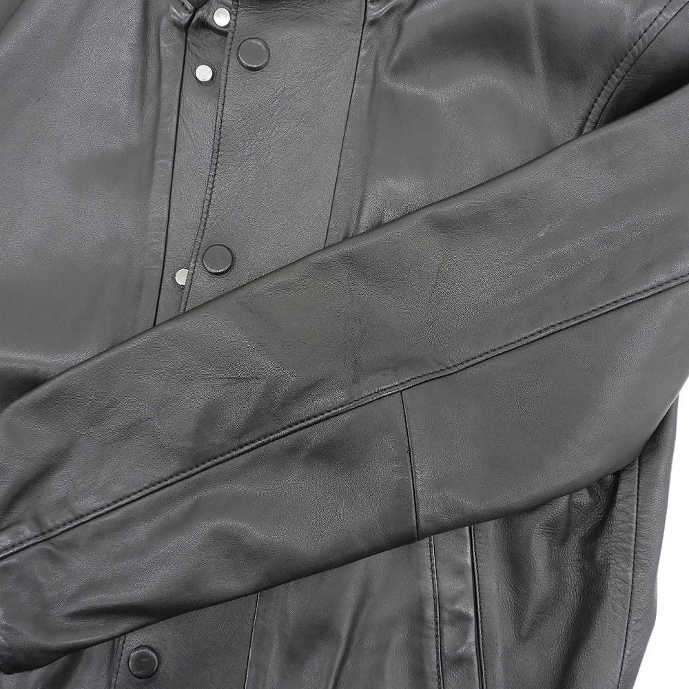 超美品 エンポリオアルマーニ Emporio Armani 現行黒タグ ラムレザー