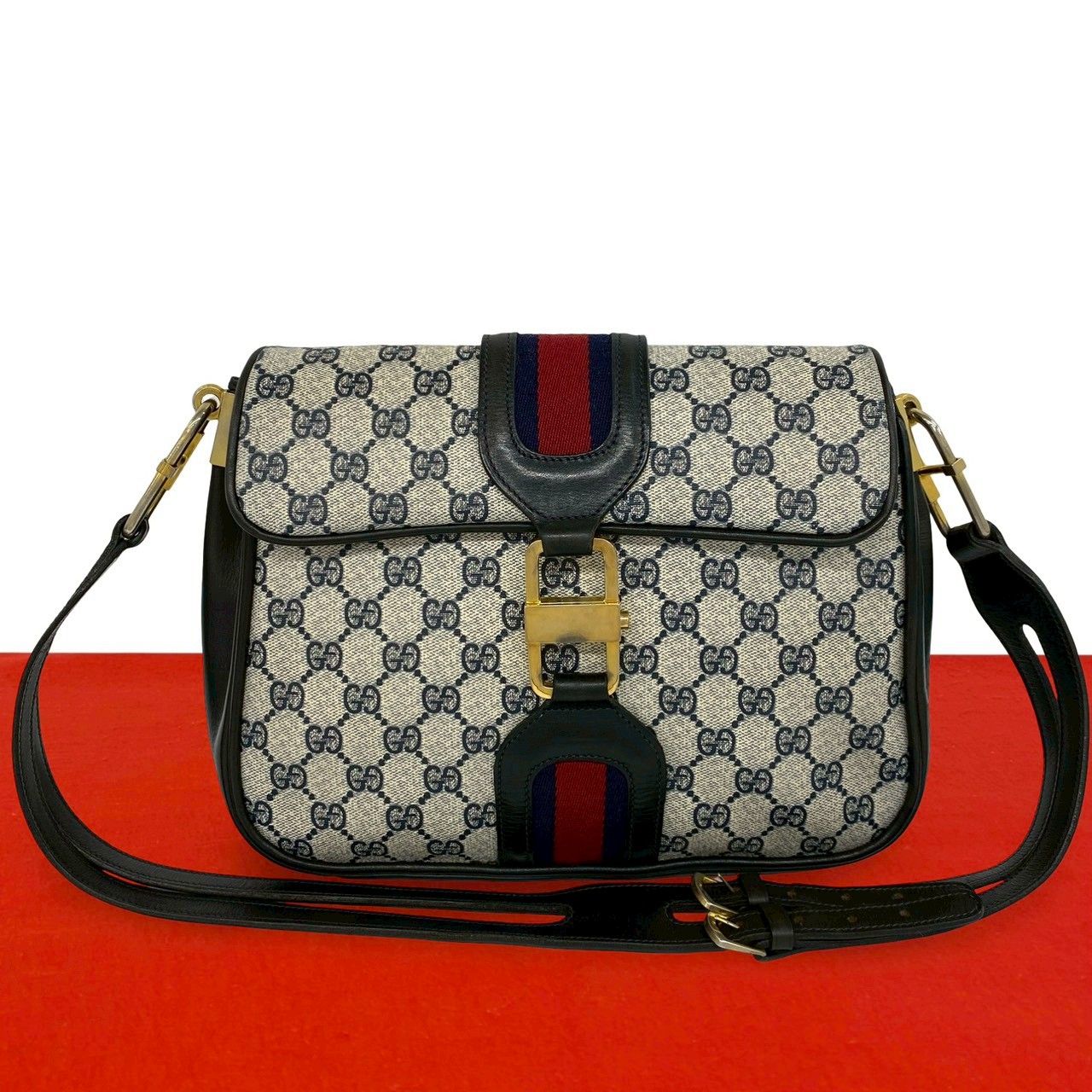 極 美品 GUCCI グッチ オールドグッチ ヴィンテージ シェリーライン GG