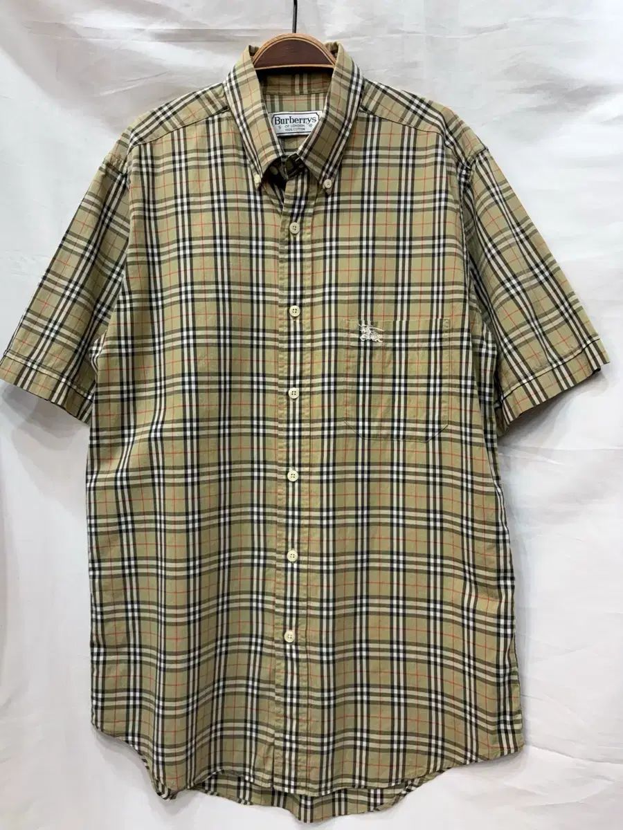 バーバリー ロンドン カーキベージュ チェック 半袖シャツ 95サイズ (正規品)