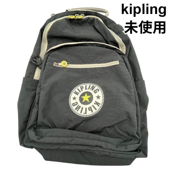 未使用 キプリング kipling リュック ソウルバックパック 鞄 B4サイズ ノートPC対応 ロゴ ゴリラ グレー ユニセックス 6V632