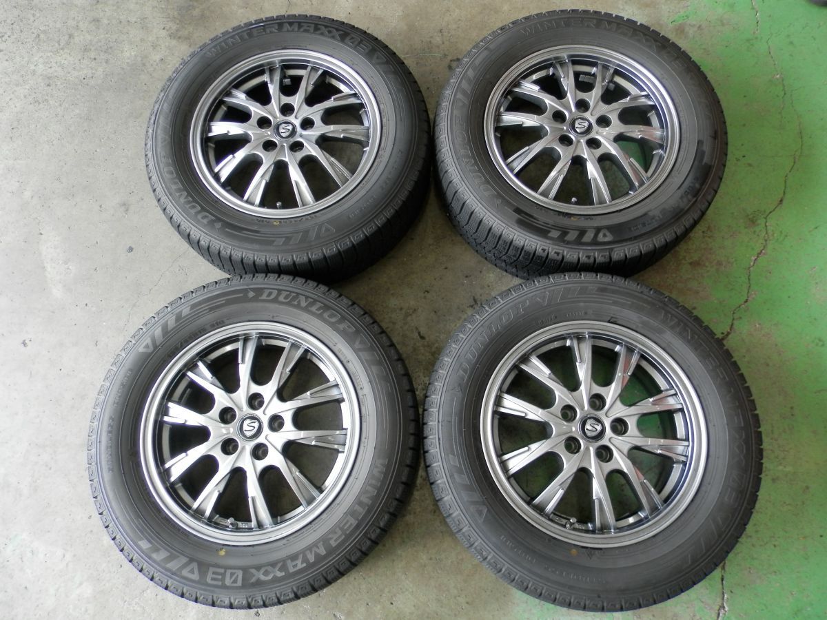 30 プリウス S-STRANGER 15インチ 社外アルミホイール付スタッドレスタイヤ 4本SET 195/65R15 2023年製 6.0J +45 5H 100 67φ