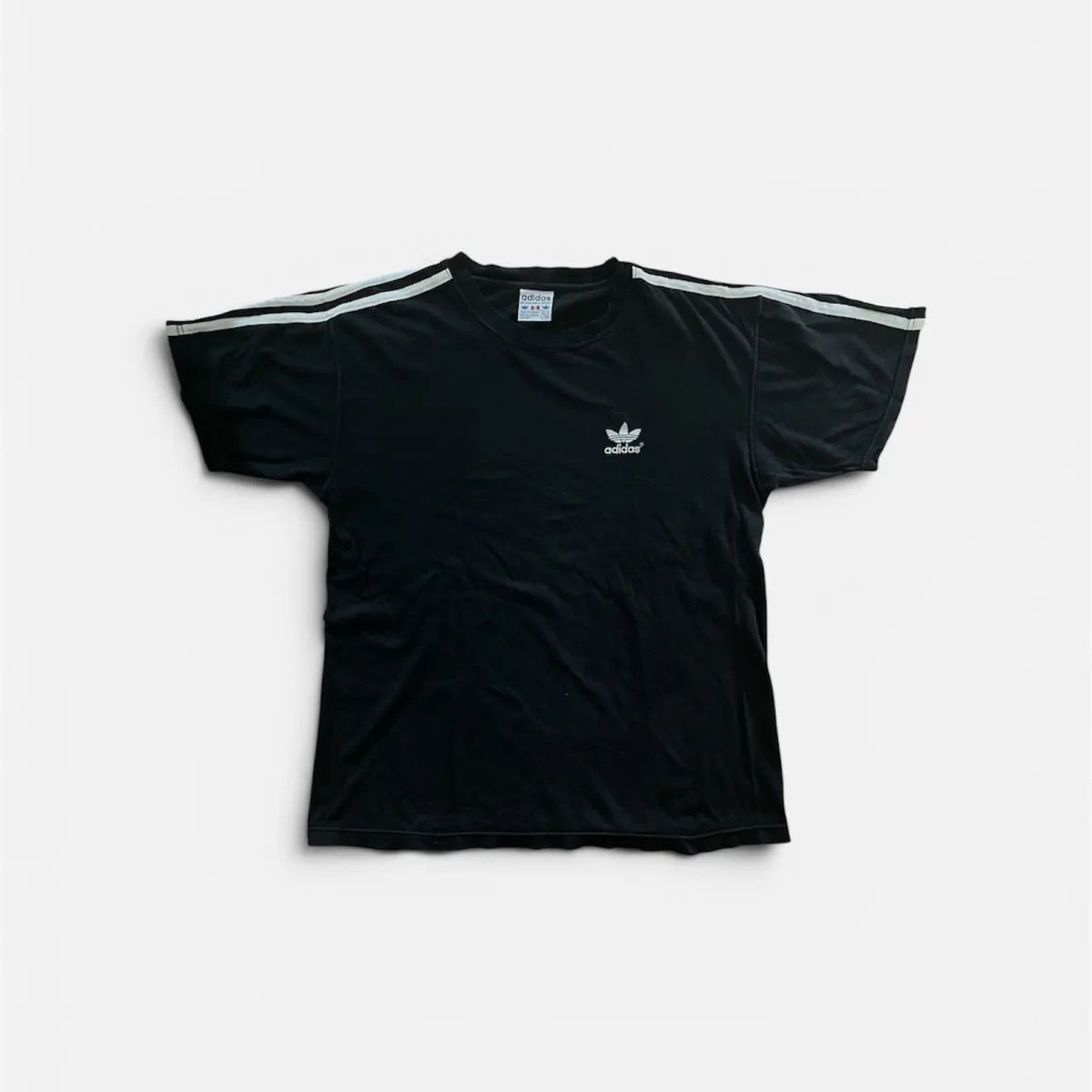 90s adidas】MADE IN CANADA トレフォイルロゴ Tシャツ ブラック M 