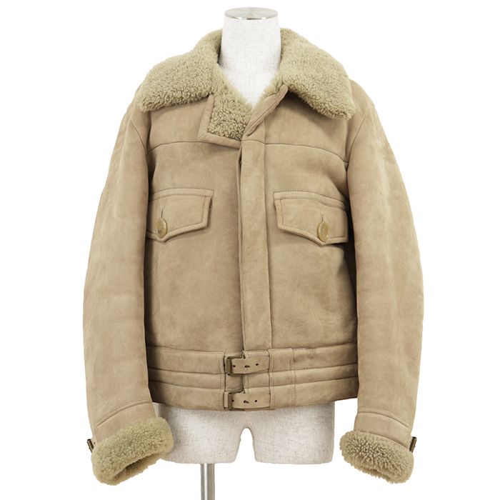 GUCCI グッチ ヴィンテージレザーコート サイズ 48 メンズ ラムレザー 羊革 ボアライニング アウター ハンガー/ガーメント付属 キャメル イタリア製