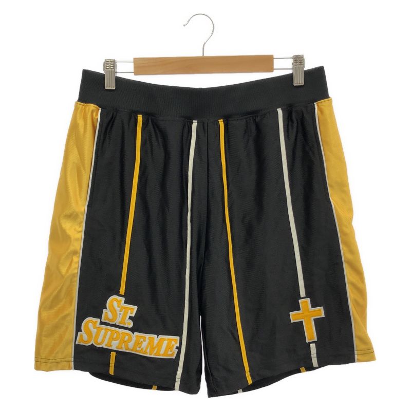 【中古】Supreme 20SS St.Suprem Basketball Short ブラック×イエロー サイズS シュプリーム[24]