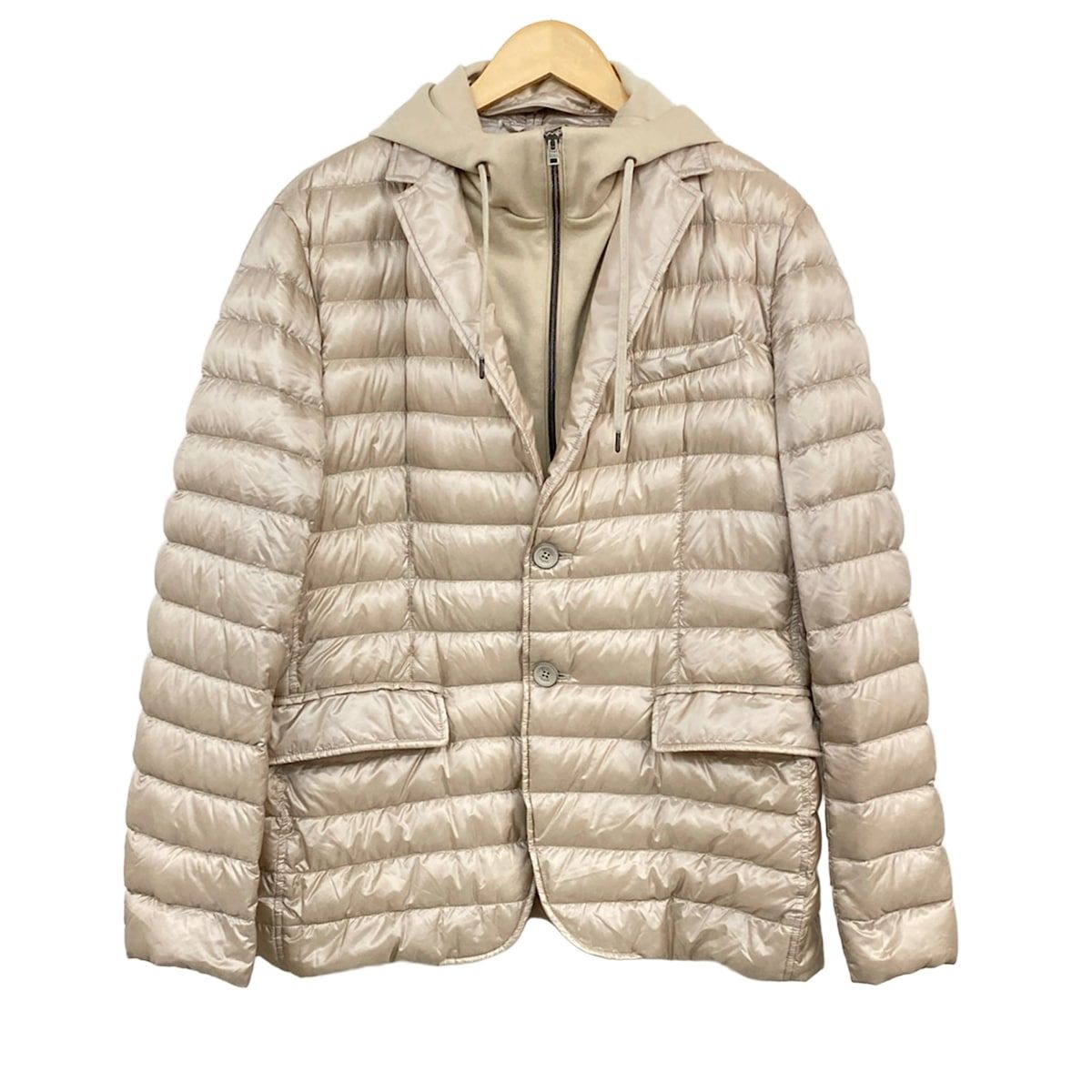 Herno フード付きジャンパー ベージュ HERNO(ヘルノ) ダウンジャケット サイズ52 L メンズ美品 - ベージュ