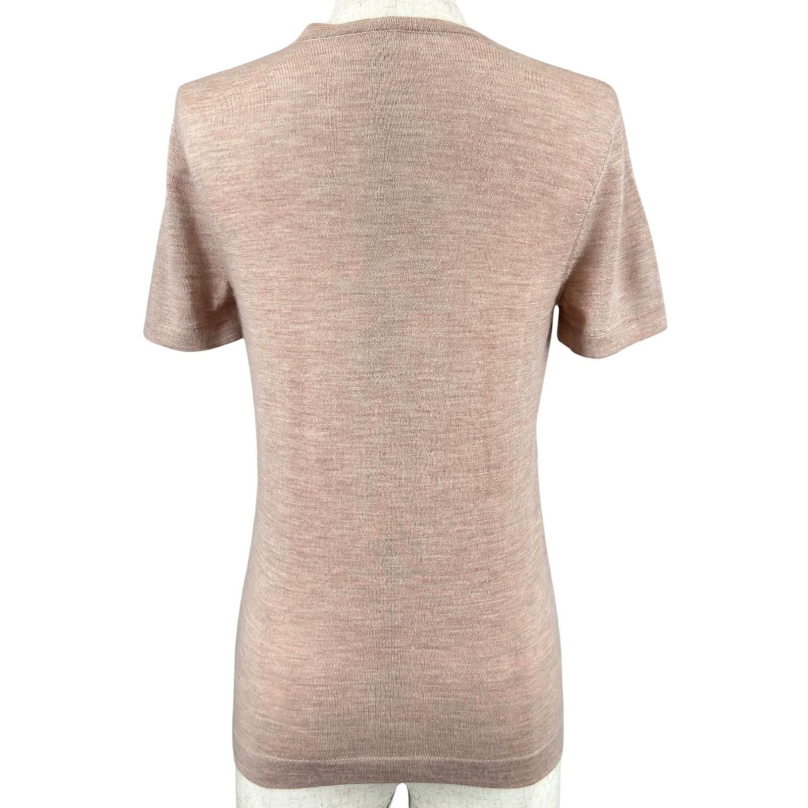 HERMES カシミヤ100 クルーネック ニット エルメス cashmere 美品△HERMES エルメス カシミヤ100% Hロゴ クルーネック 半袖 ニット