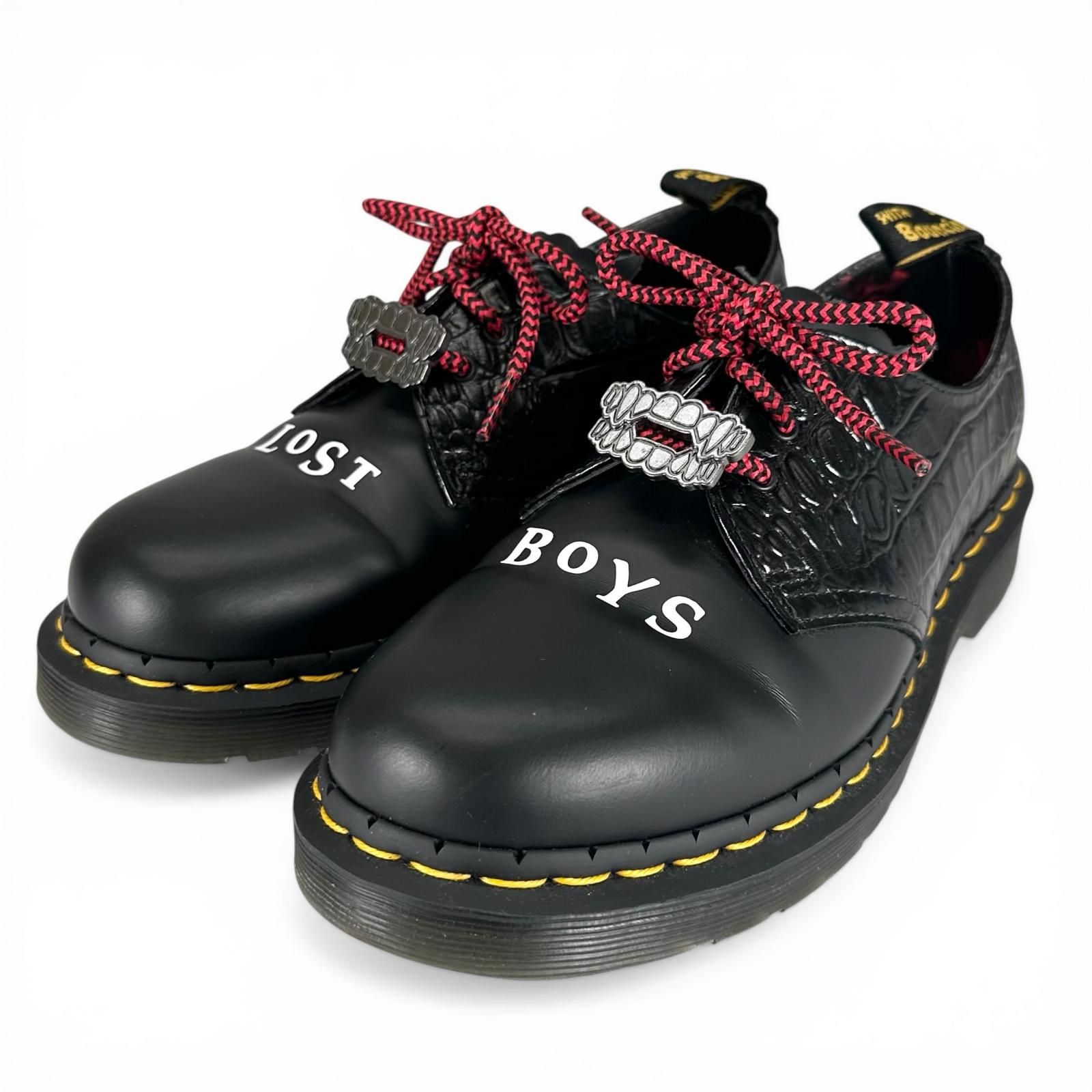 美品▲Dr.Martens ドクターマーチン 1461 WB LOST BOYS ワーナーブラザース クロコ型押し ３ホール レザーシューズ ブラック UK5 レディース