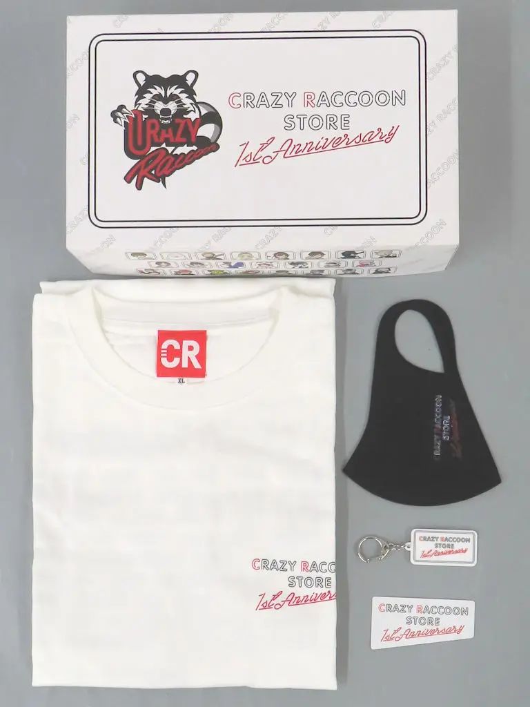 【中古】グッズセット Crazy Raccoon Store 1ST ANNIVERSARY BOX(Tシャツ/ホワイト XXLサイズ)