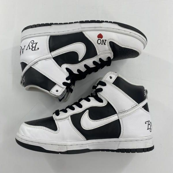 Supreme × NIKE SB Dunk High By Any Means White Black スニーカー 