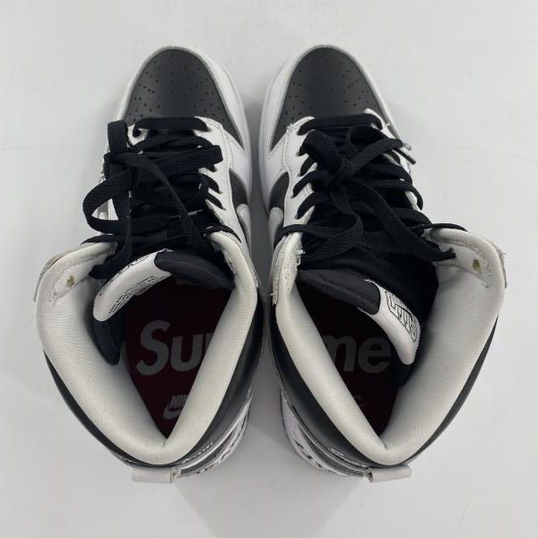 Supreme × NIKE SB Dunk High By Any Means White Black スニーカー 