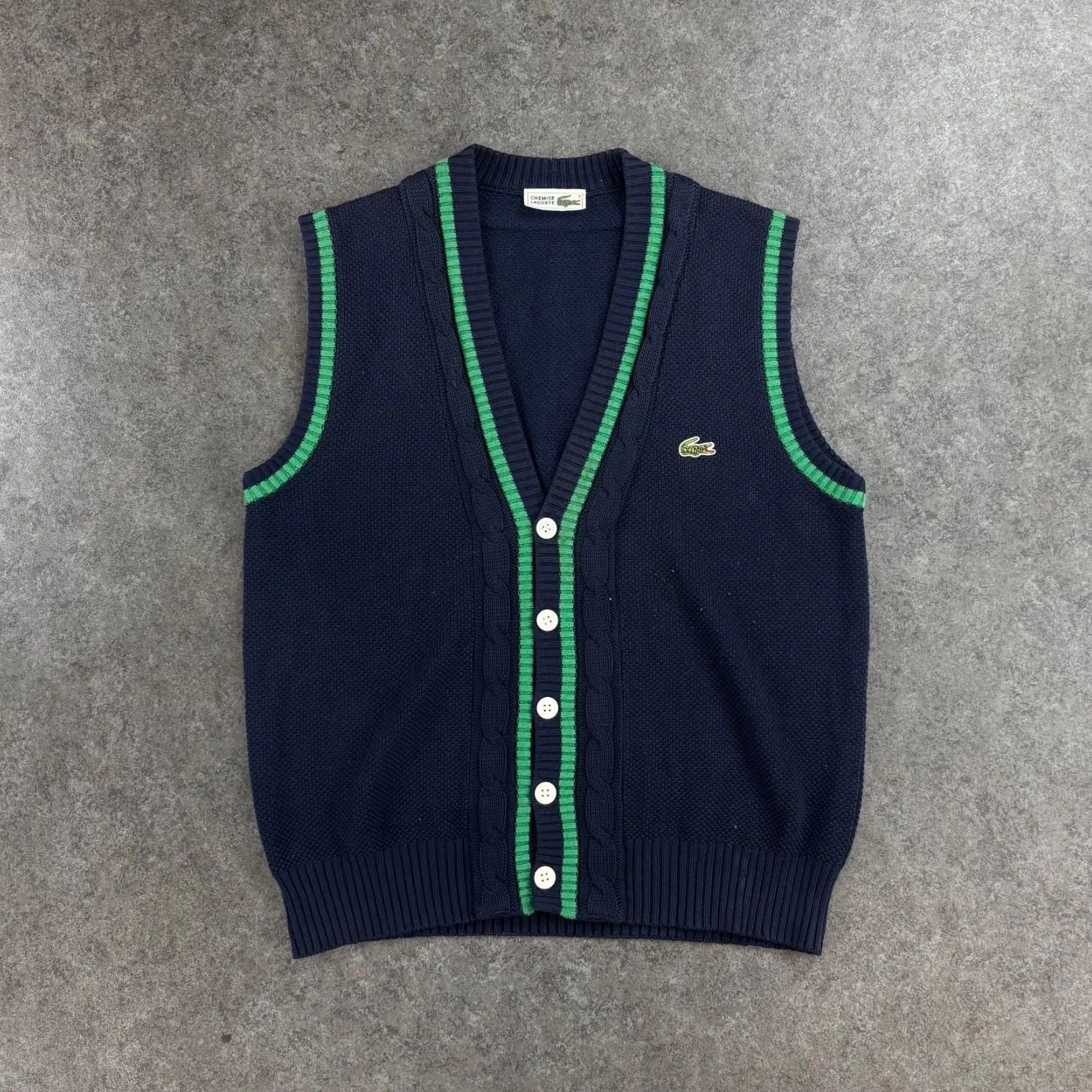 Vintage CHEMISE LACOSTE フレンチラコステ チルデンニットベスト ワニ 