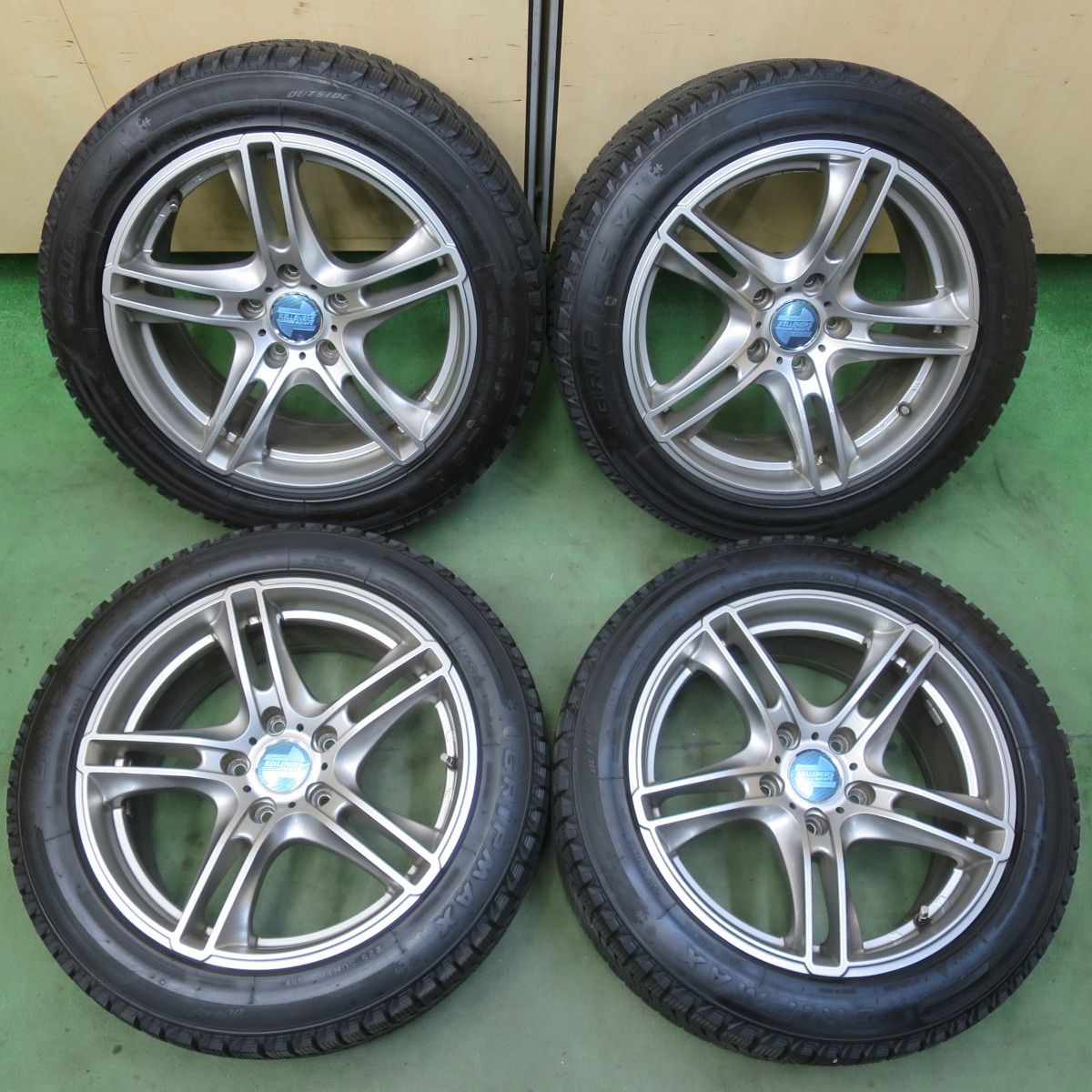 バリ溝！22年！9分★BMW 等 KELLENERS Sport 225/50R17 スタッドレス グリップマックス GRIP ICE X ケレナーズ スポーツ 17インチ PCD120/5H★6060408イス