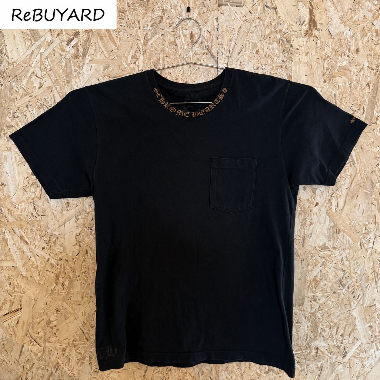 CHROME HEARTS ネックロゴ ポケットTシャツ ブラック L