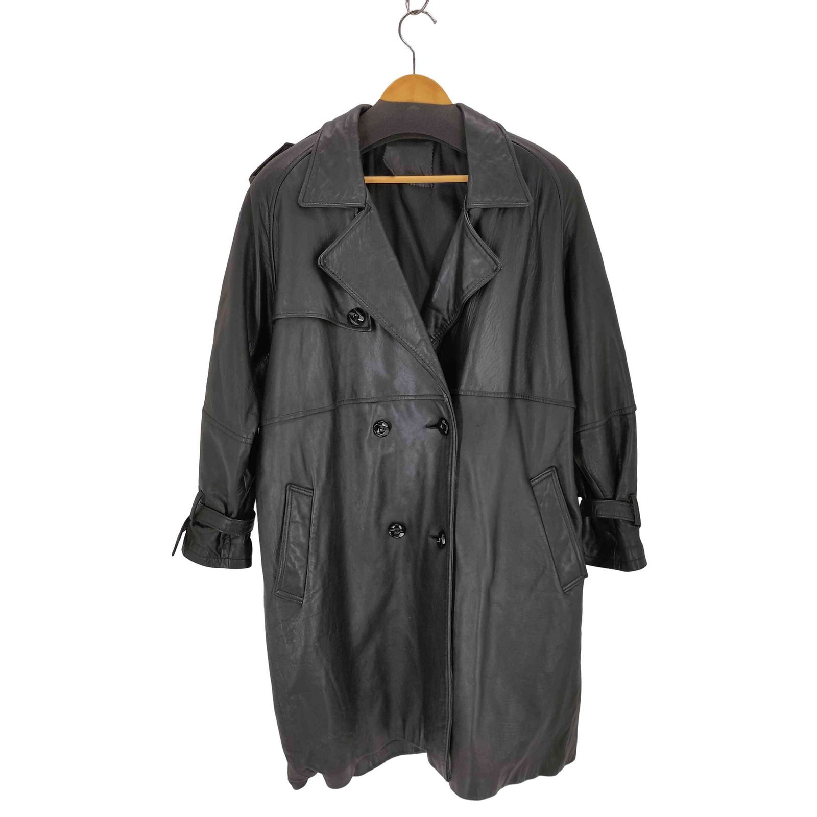 ユーズドフルギ USED古着 LAMB LEATHER ラムレザー トレンチコート レディース JPN：M