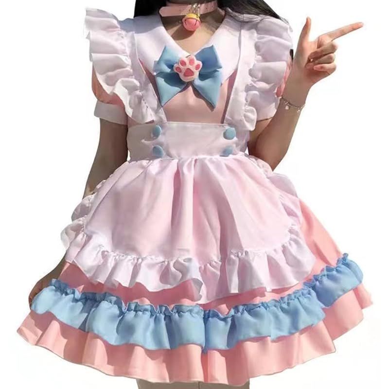 【新品】 [TOKYO GOODS MARKET] 【ぴゅありぼん】 大きいサイズ 定番 メイド服 コスチューム セット (4XL, C/半袖マルチ)