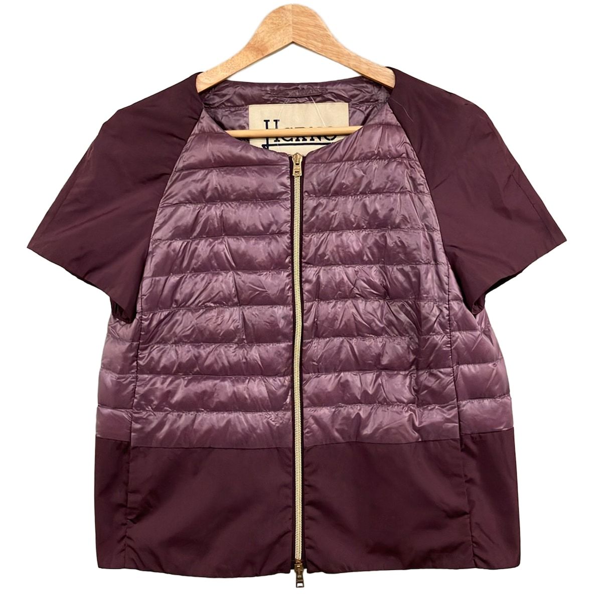 HERNO(ヘルノ) ダウンジャケット サイズ40 M メンズ美品 - パープル 半袖/ジップアップ/春/秋